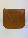 Yves Saint Laurent   Brown Logo Quilted Flap Bag