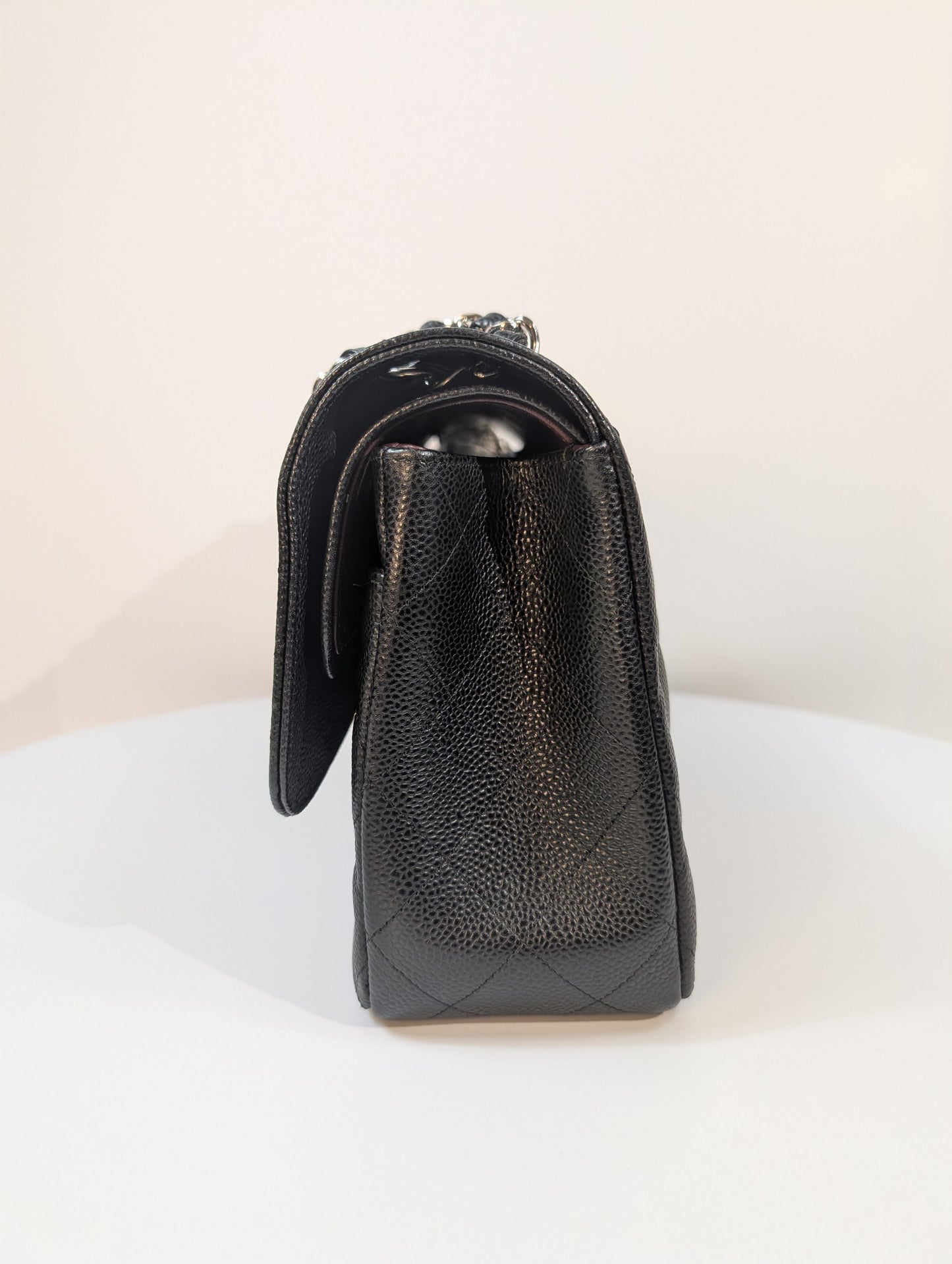 Chanel Black Caviar Classic Jumbo Double Flap Shoulder Bag