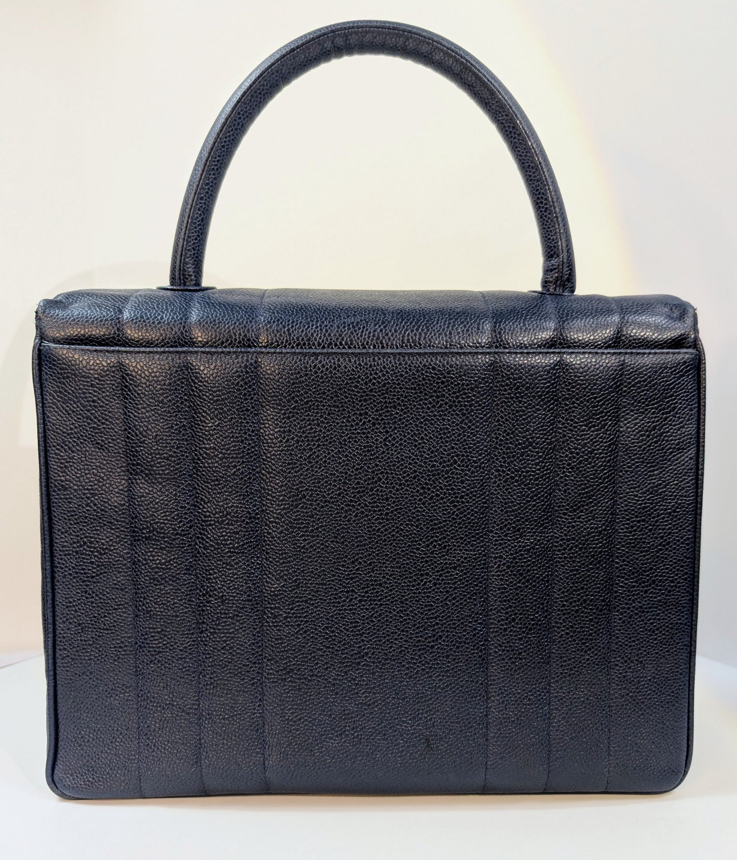 Chanel Rare   Dark Blue Vertical Caviar Mademoiselle Kelly
