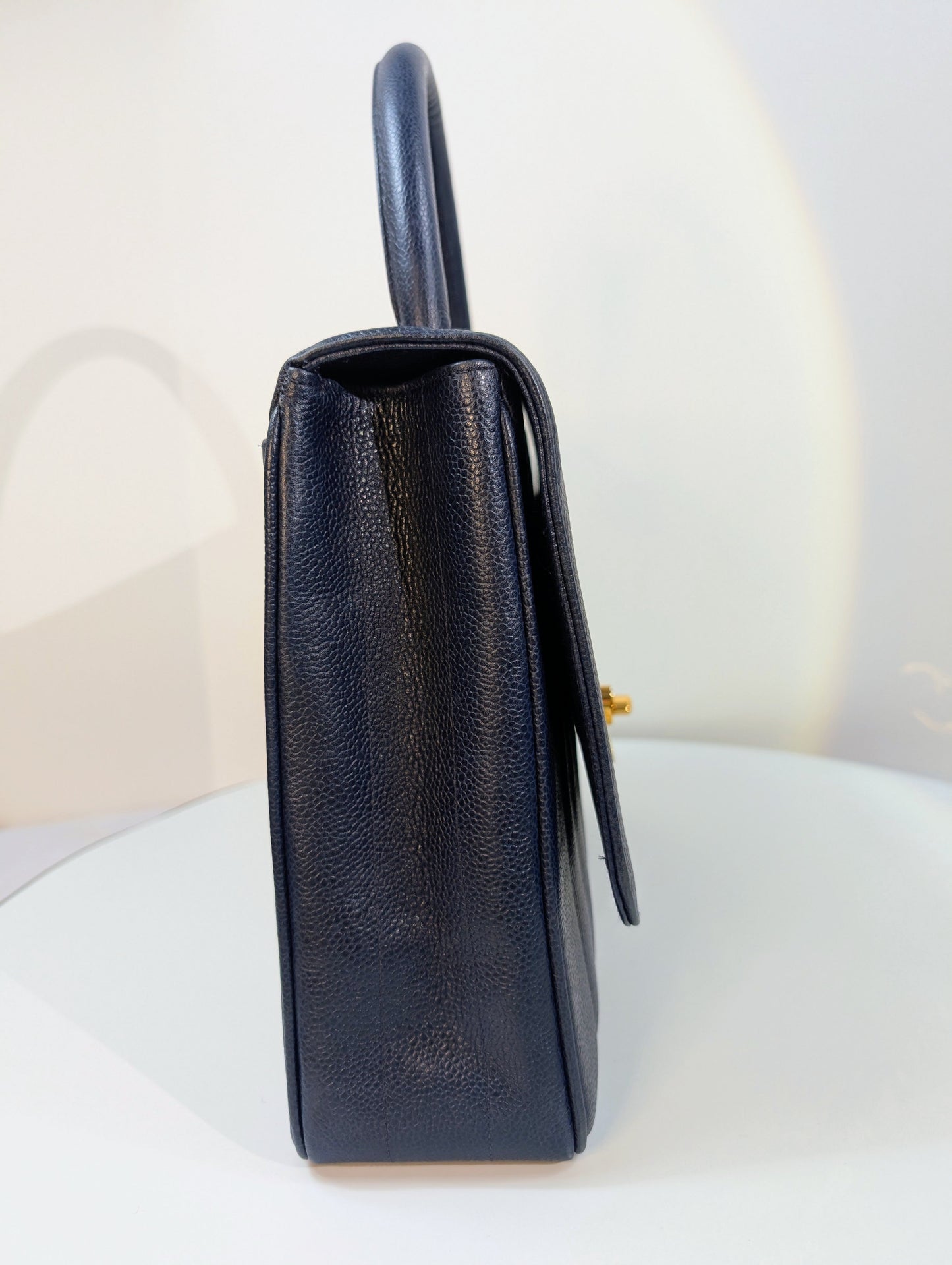Chanel Rare   Dark Blue Vertical Caviar Mademoiselle Kelly