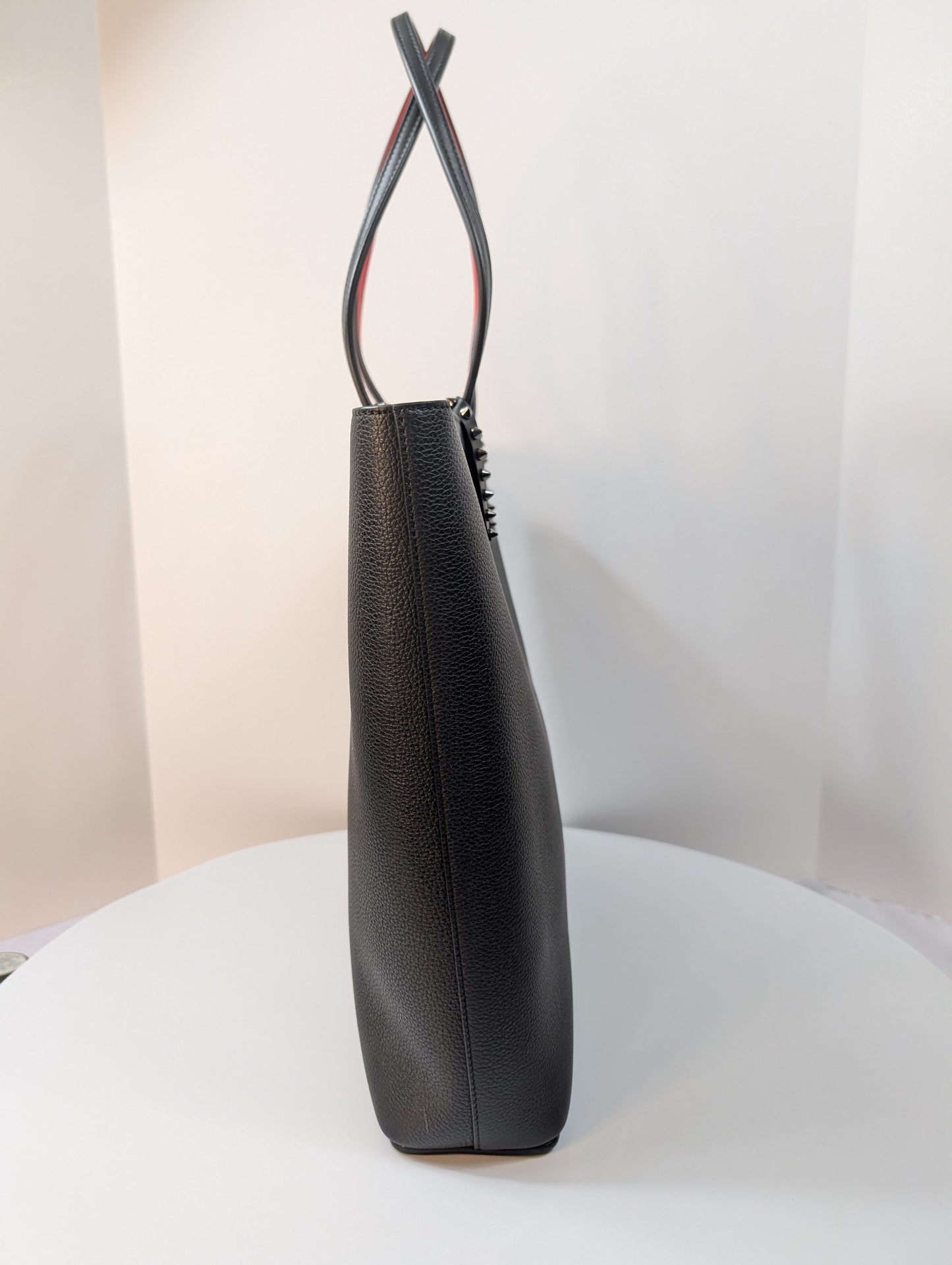 Christian Louboutin Black Grained Leather Cabata Tote Bag