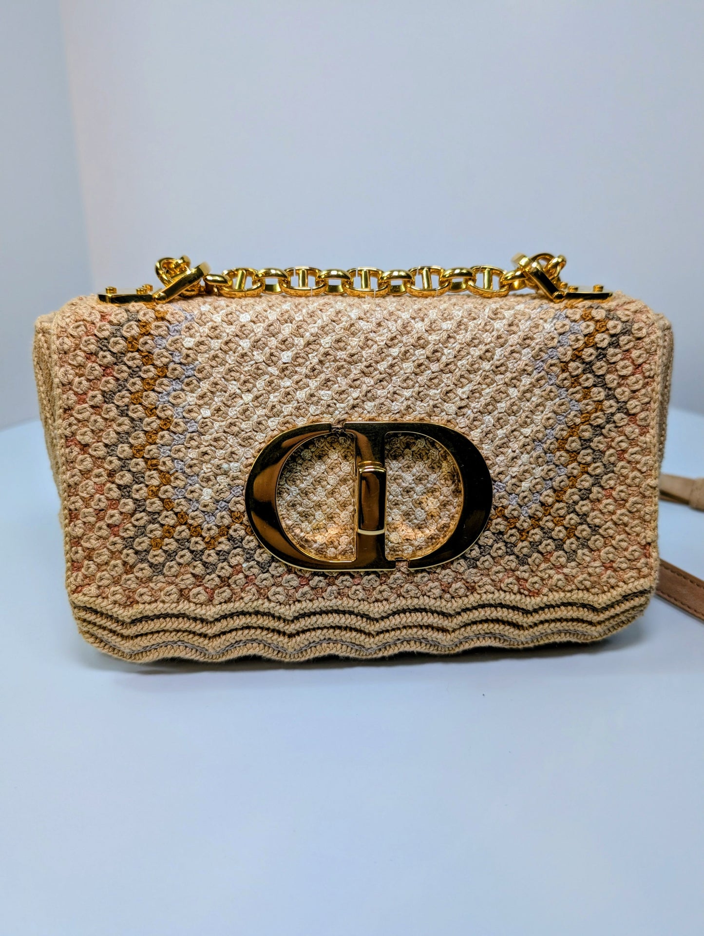 Dior Multicolor Caro Crossbody Woven Raffia Bag