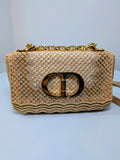 Dior Multicolor Caro Crossbody Woven Raffia Bag