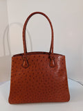 Hermes   Orange Terracotta Ostrich Leather Tote Bag