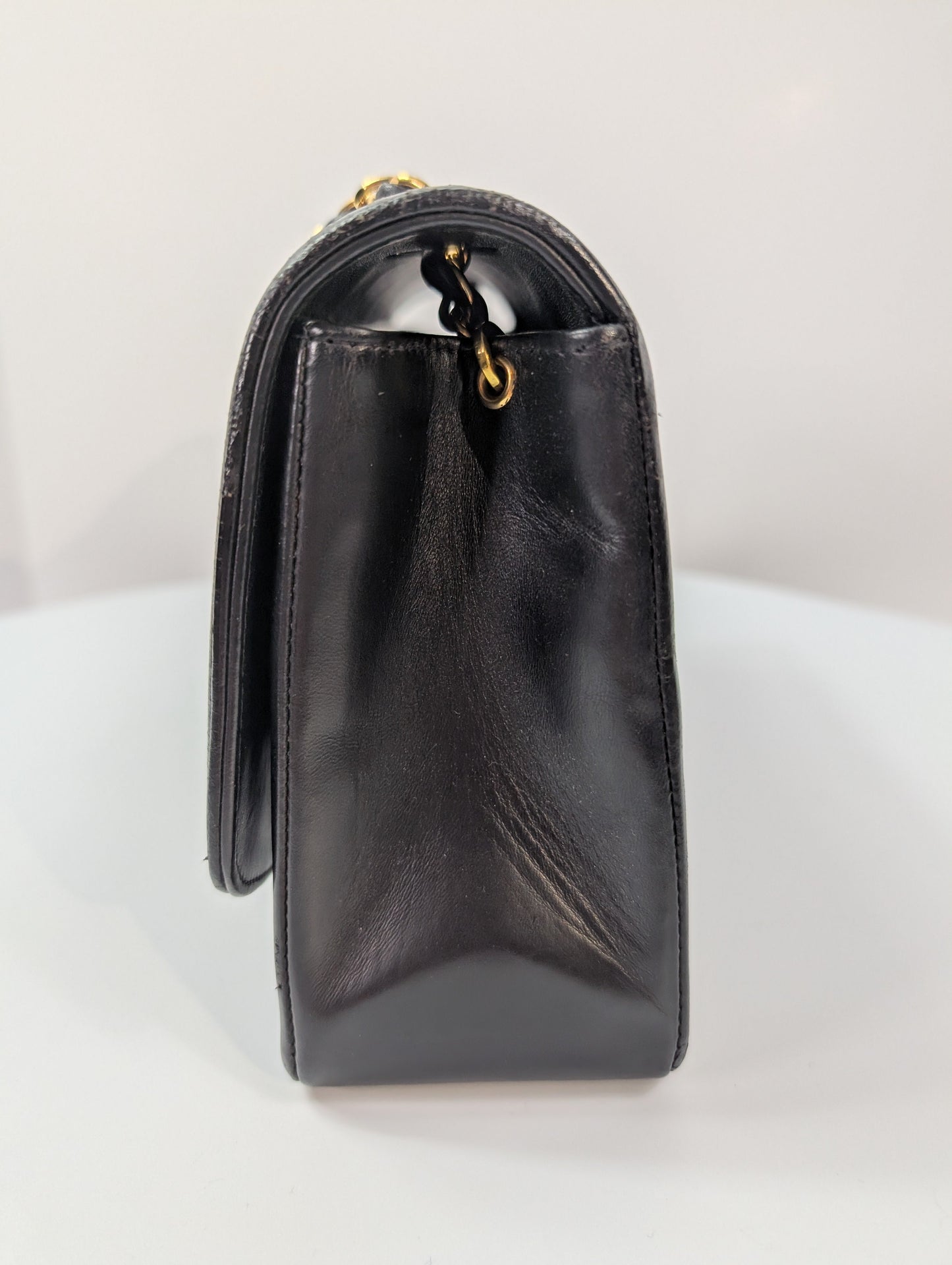 Chanel   3-Series Black Quilted Lambskin Diana Single Flap Bag