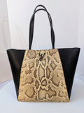 Louis Vuitton Black Grained Leather and Python Lockme Cabas Tote Bag