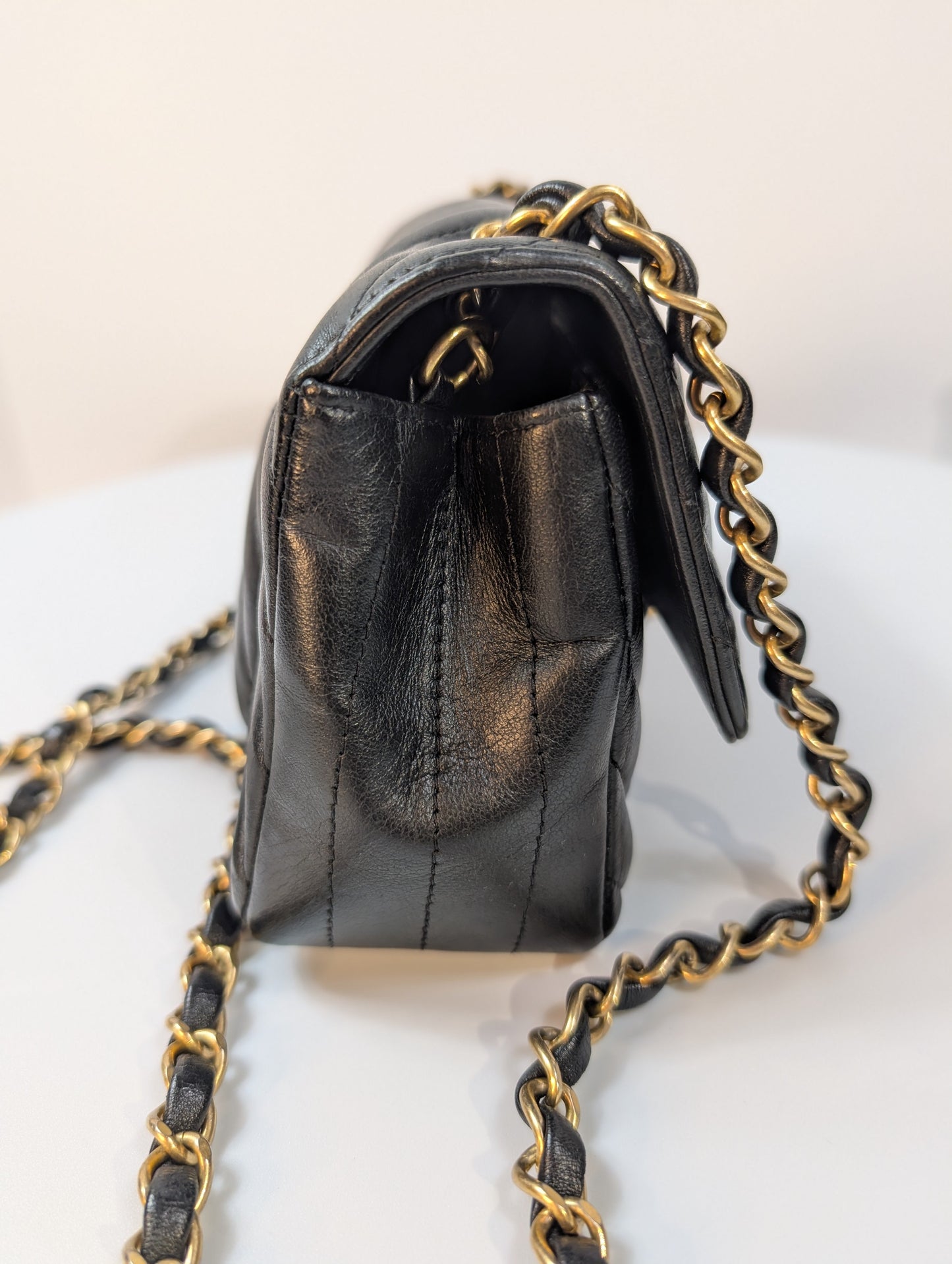 Chanel Black Classic Mini Chevron Quilted Lambskin Flap Bag