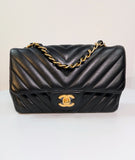 Chanel Black Classic Mini Chevron Quilted Lambskin Flap Bag