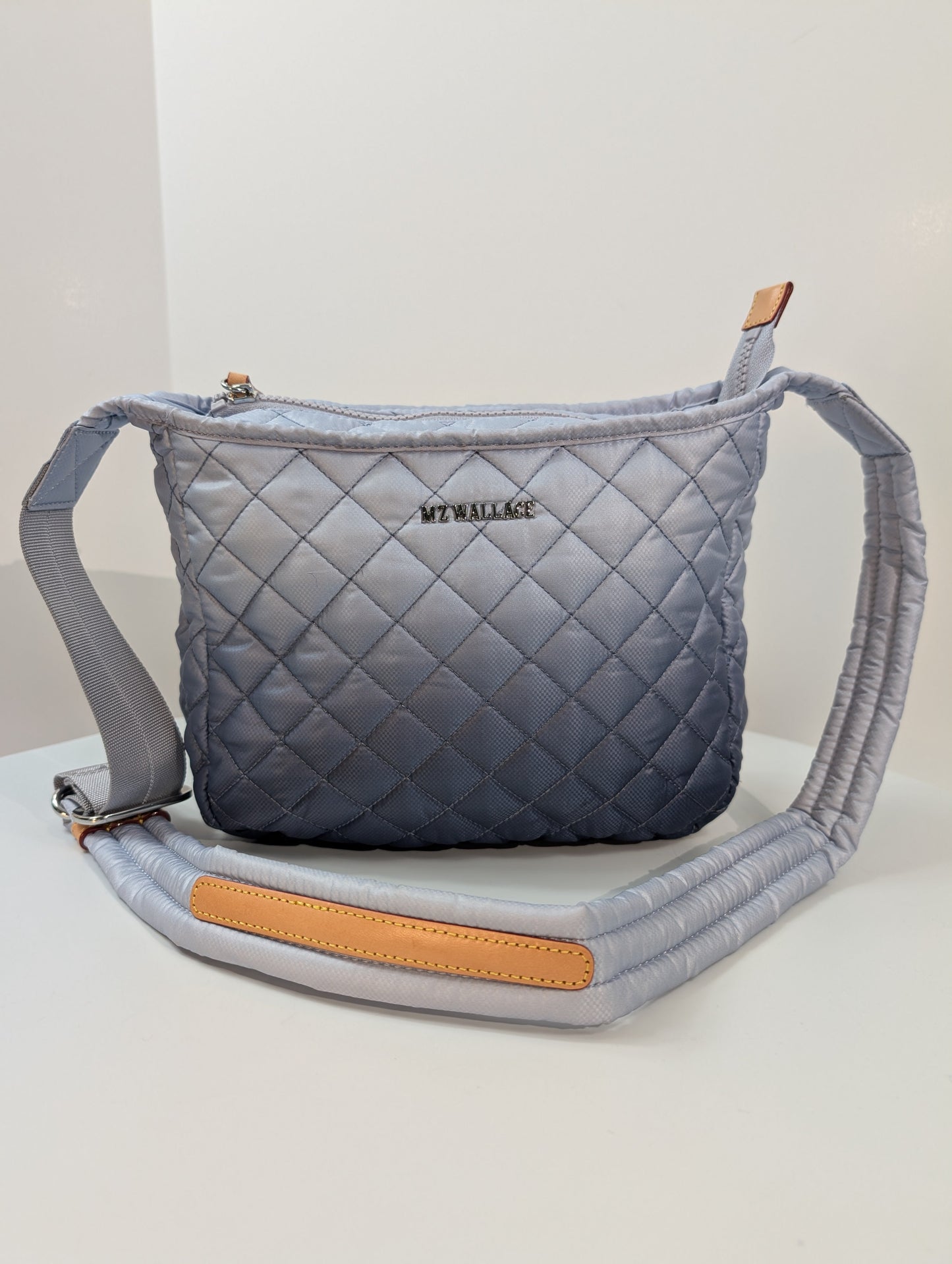 : MZ Wallace Blue Quilted Ombre Nylon Crossbody Bag