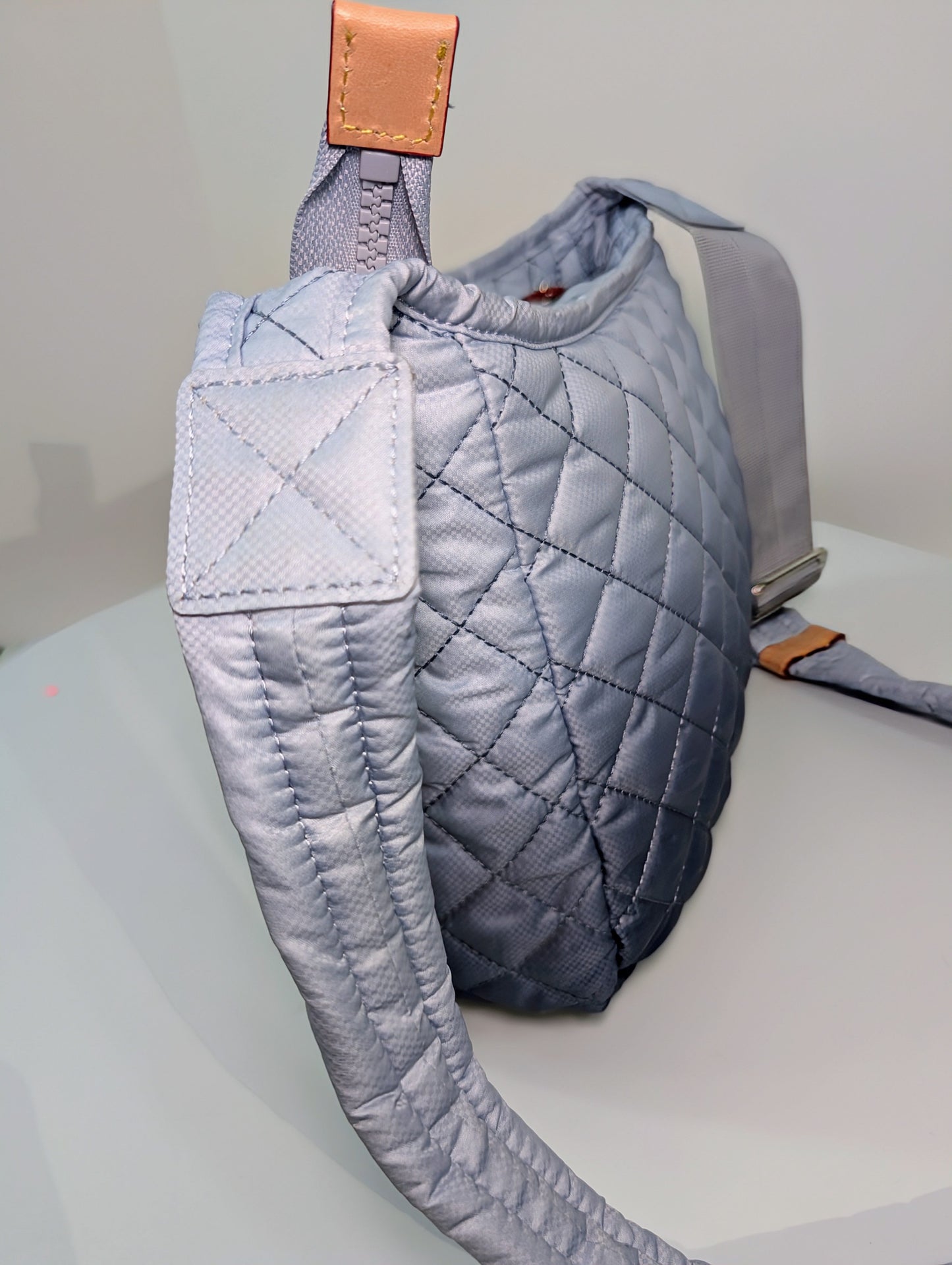 : MZ Wallace Blue Quilted Ombre Nylon Crossbody Bag