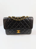 Chanel   Classic Mademoiselle Diana Black Quilted Lambskin Flap Bag, 24K Gold Plated Hardware