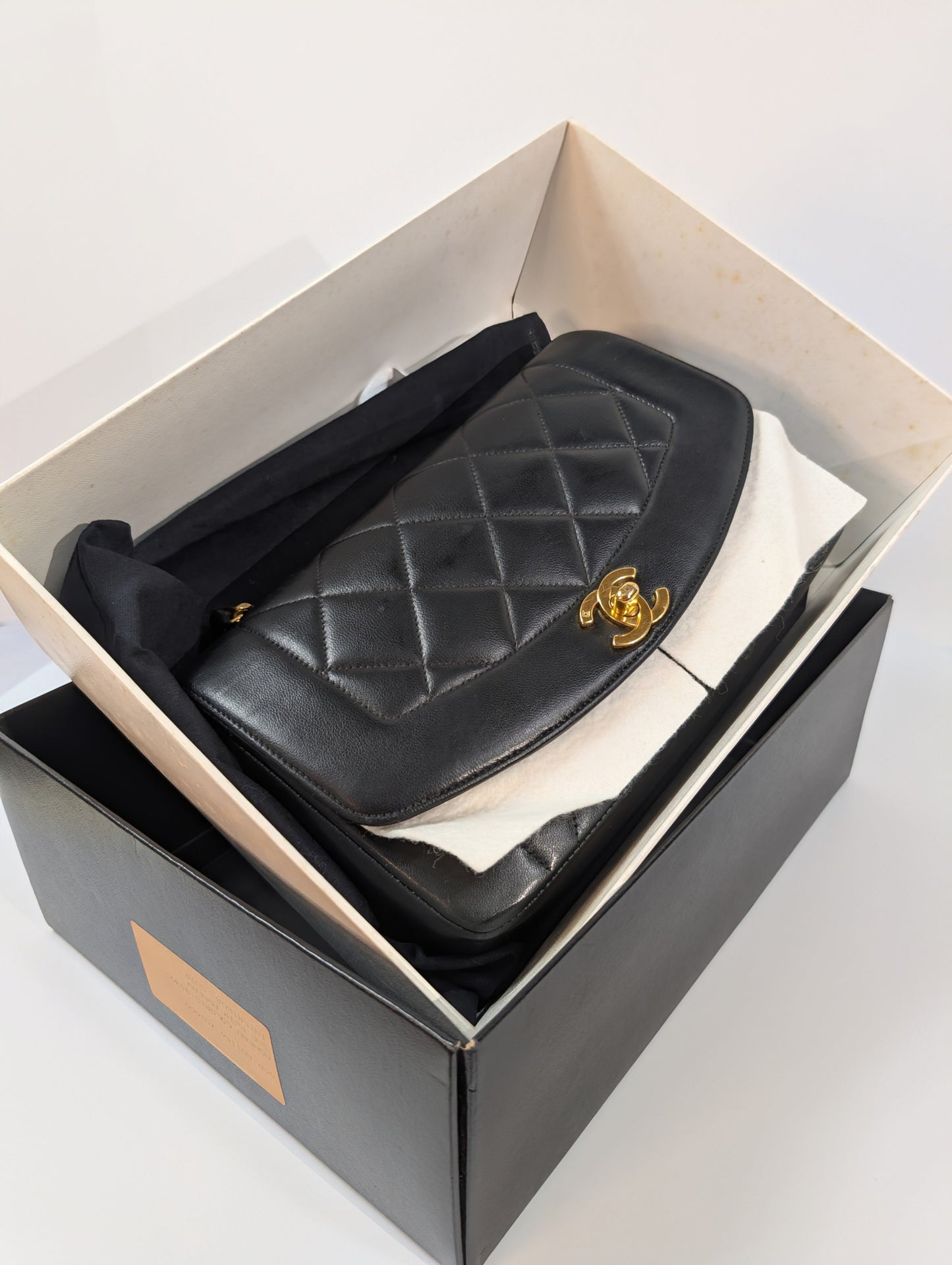 Chanel   Black Medium Diana Quilted Lambskin Flap Bag