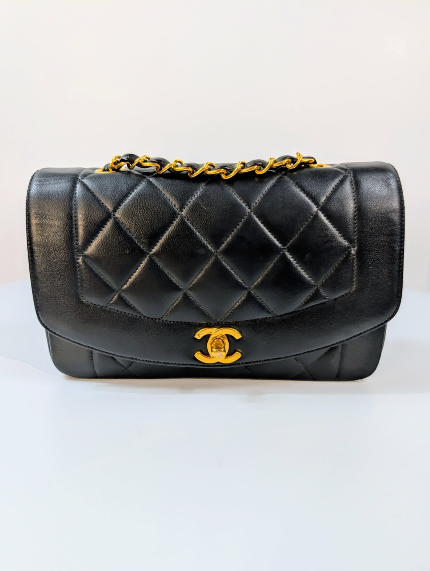 Chanel   Black Medium Diana Quilted Lambskin Flap Bag
