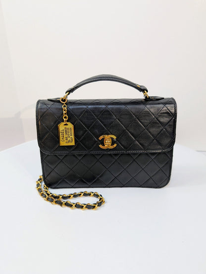 Chanel   Black Lambskin Quilted Flap Bag with 31 Rue Cambon Medallion