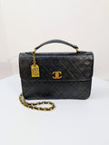 Chanel   Black Lambskin Quilted Flap Bag with 31 Rue Cambon Medallion