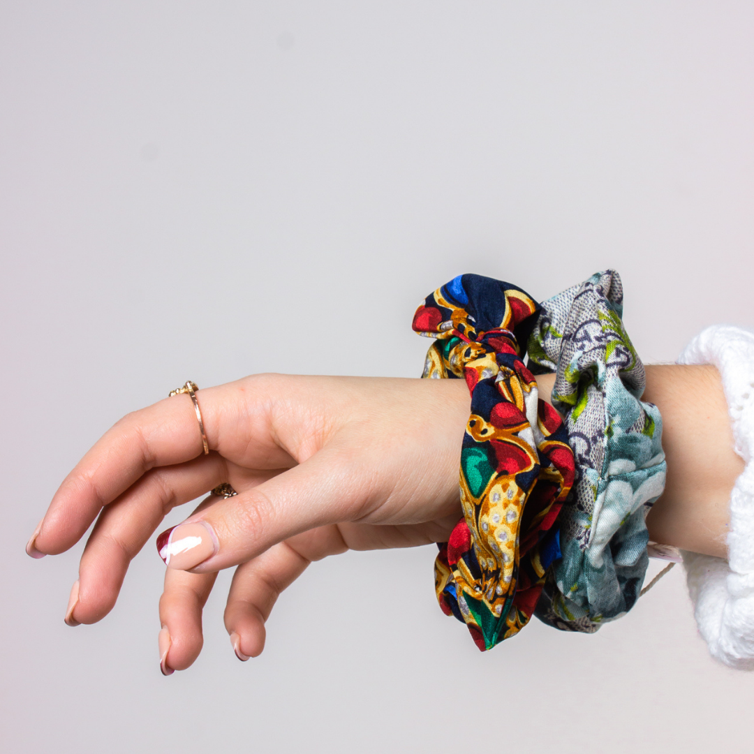 Petite Malle Silk Scarf Hair Scrunchie
