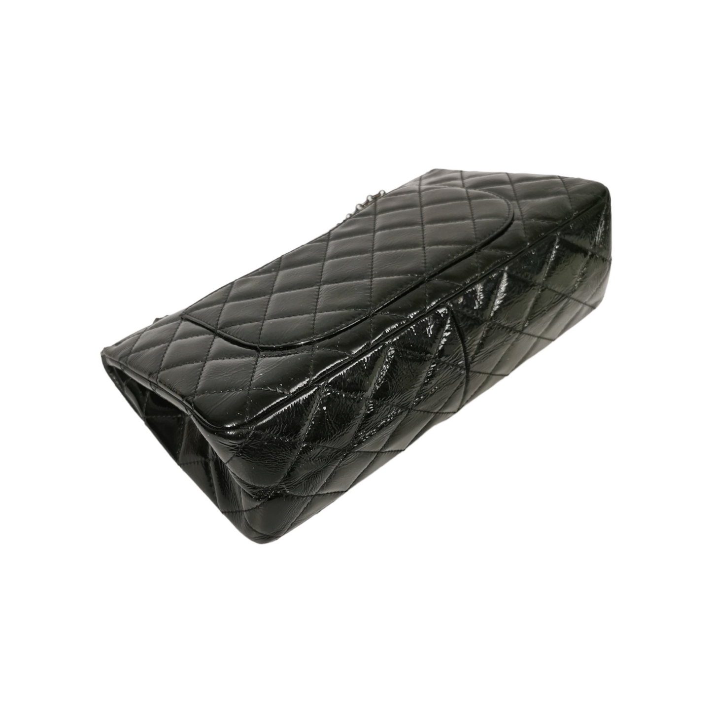 Chanel Reissue 2.55 Maxi Black Patent Leather Ruthenium