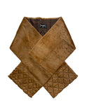 Chanel Tan Rabbit Fur Stole Scarf w. Quilting