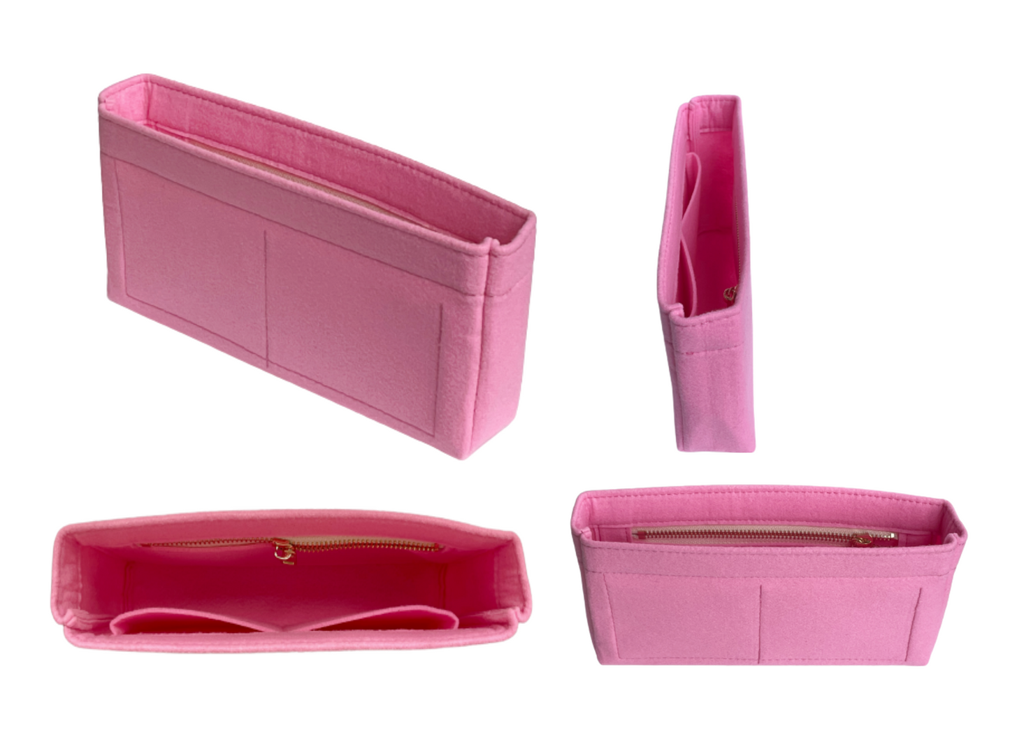 [19 Maxi Handbag Organizer] Felt Purse Insert (Slim with Zipper), Customized Bag Organizer, Liner Protector