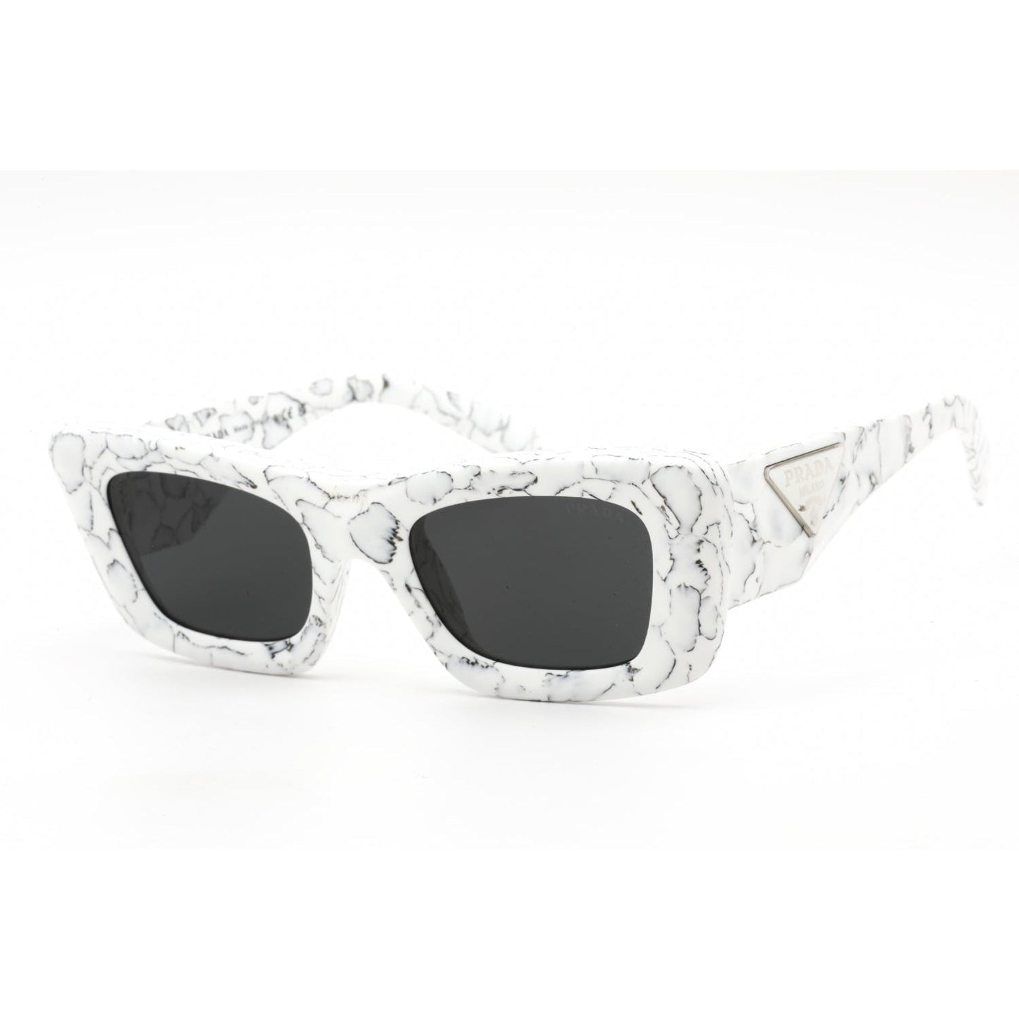 Prada   13ZS Sunglasses Matte White Marble / Dark Grey Women's