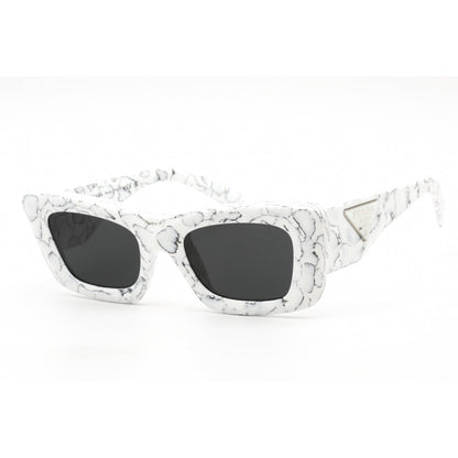 Prada   13ZS Sunglasses Matte White Marble / Dark Grey Women's