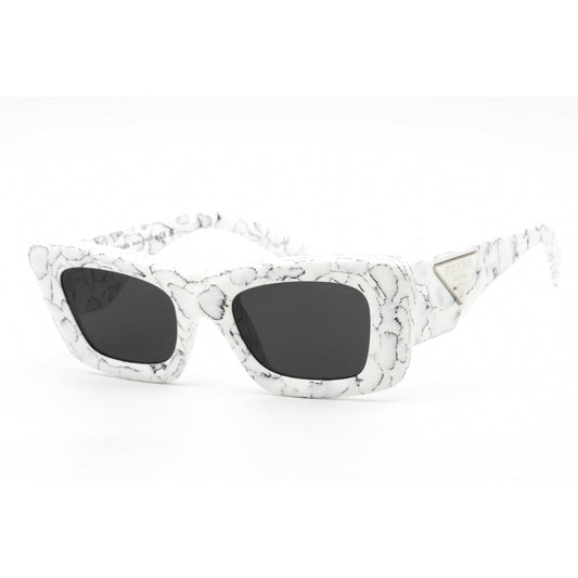 Prada   13ZS Sunglasses Matte White Marble / Dark Grey Women's