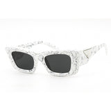 Prada   13ZS Sunglasses Matte White Marble / Dark Grey Women's