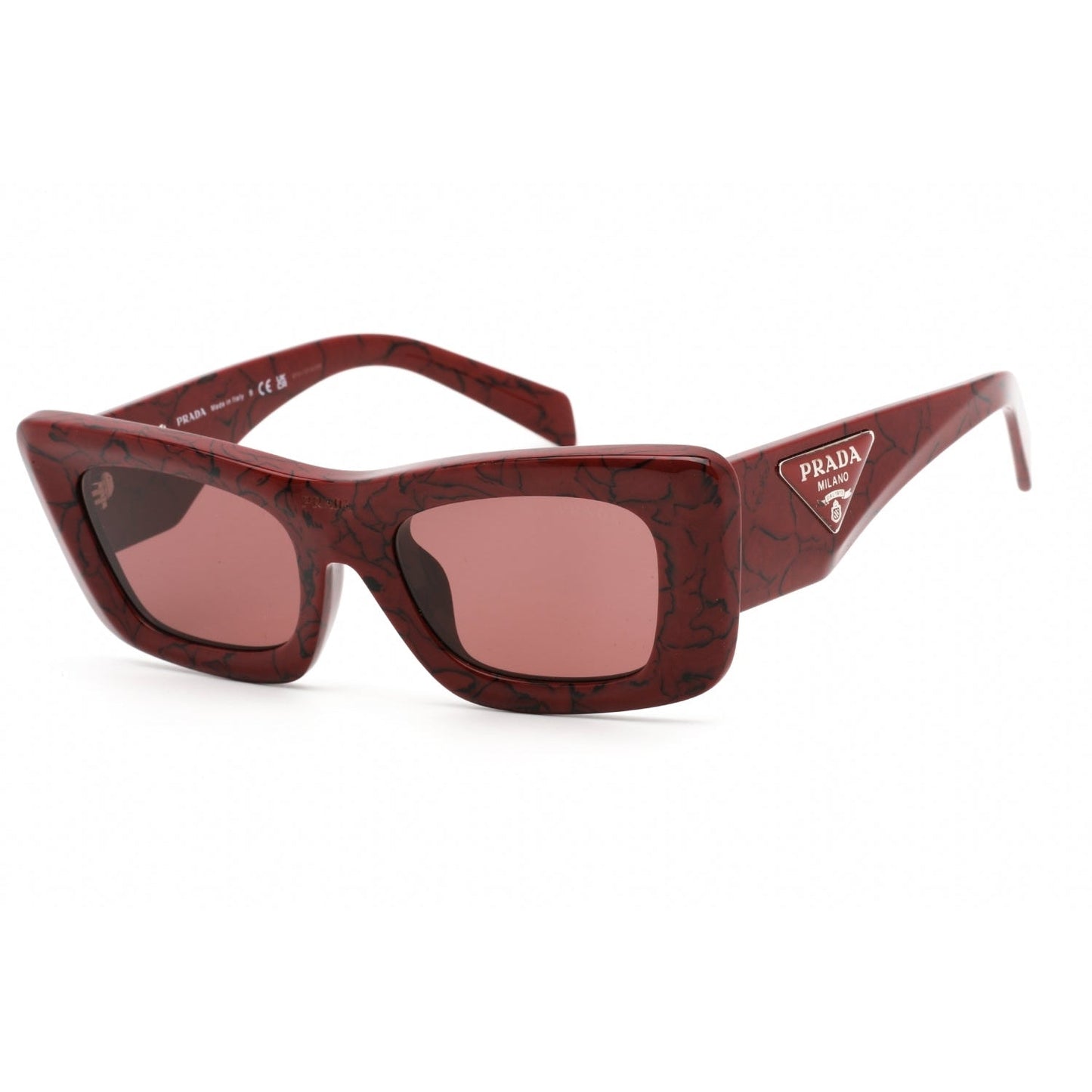 Prada   13ZSF Sunglasses Red Marble / Dark Violet Women's