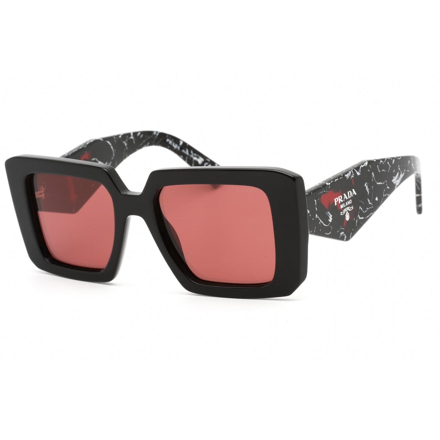Prada   23YS Sunglasses Black / Red Mirrored Silver Women's