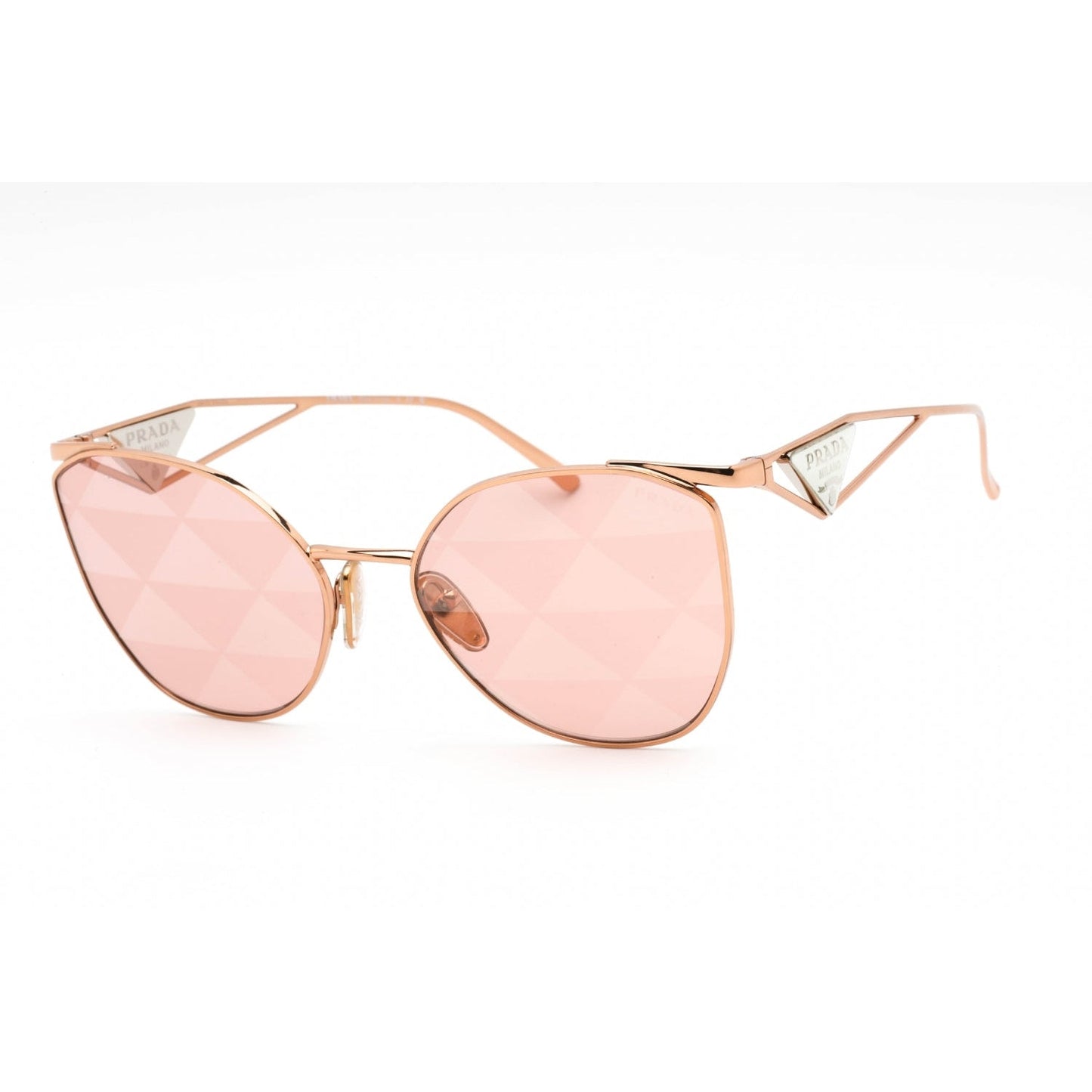 Prada   50ZS Sunglasses Pink Gold / Pink Tampo Triangles Silver Women's