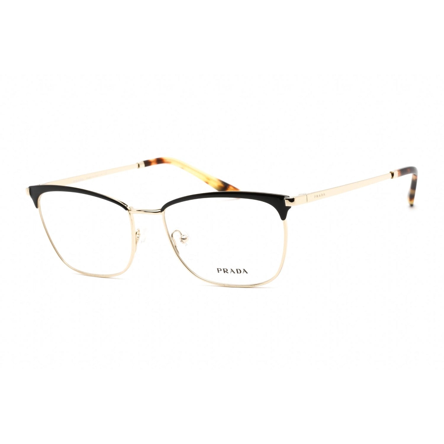 Prada   57WV Eyeglasses Black/Pale Gold/Clear demo lens