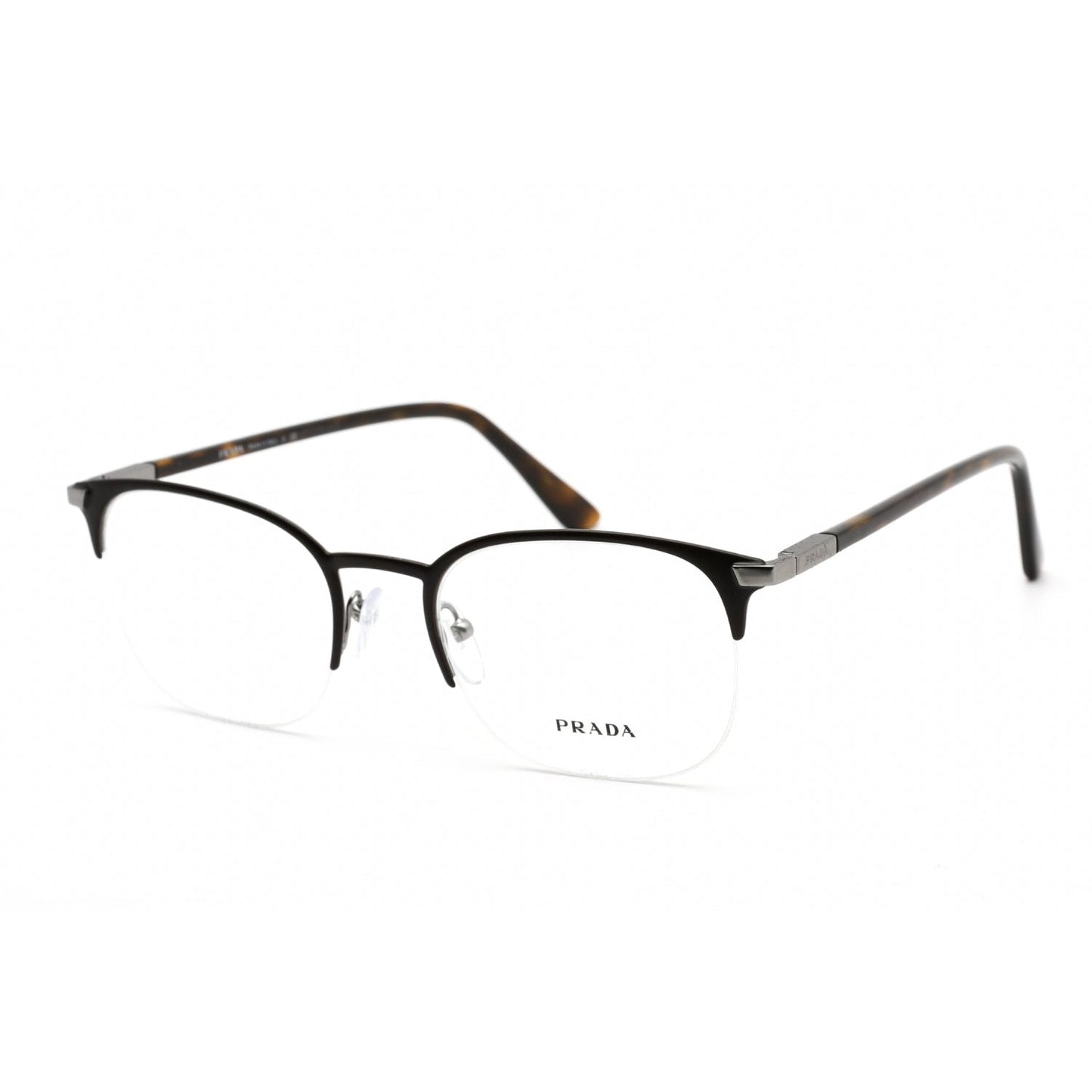 Prada   57YV Eyeglasses Matte Brown/Clear demo lens