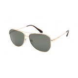 Prada   63XS Sunglasses Pale Gold / Polarized Green Women's