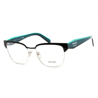 Prada   65YV Eyeglasses Black/Silver/Clear demo lens