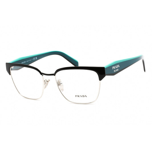 Prada   65YV Eyeglasses Black/Silver/Clear demo lens