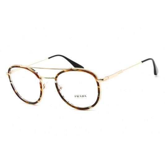 Prada   66XV Eyeglasses Striped Brown/Pale Gold / Clear demo lens