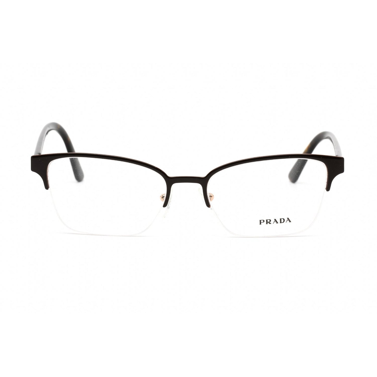 Prada PR 61XV Eyeglasses Top Brown Rose Gold/Clear demo lens