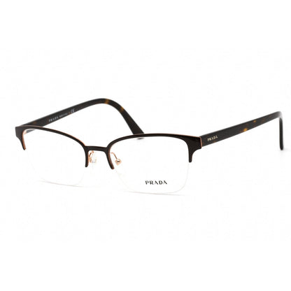Prada PR 61XV Eyeglasses Top Brown Rose Gold/Clear demo lens