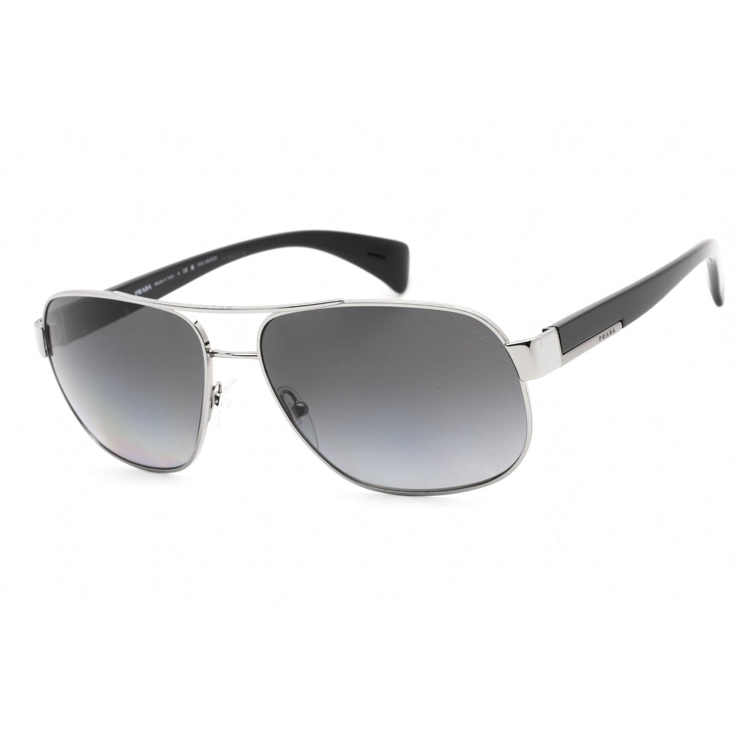 Prada PR52PS Sunglasses Shiny Gunmetal Black / Polarized Grey Women's