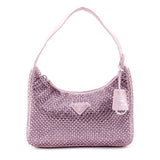 Prada Alabaster Pink Satin Crystal Mini Re-Edition 2000