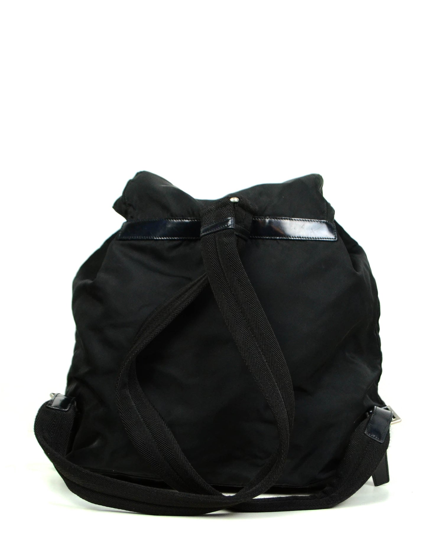 Prada Black Nylon Double Buckle Backpack Bag