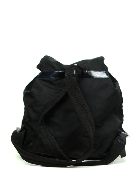 Prada Black Nylon Double Buckle Backpack Bag