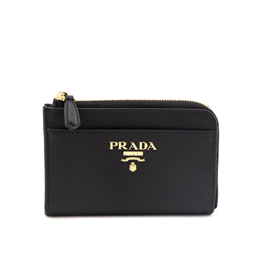 Prada Black Saffiano Keychain Card Holder