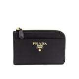Prada Black Saffiano Keychain Card Holder