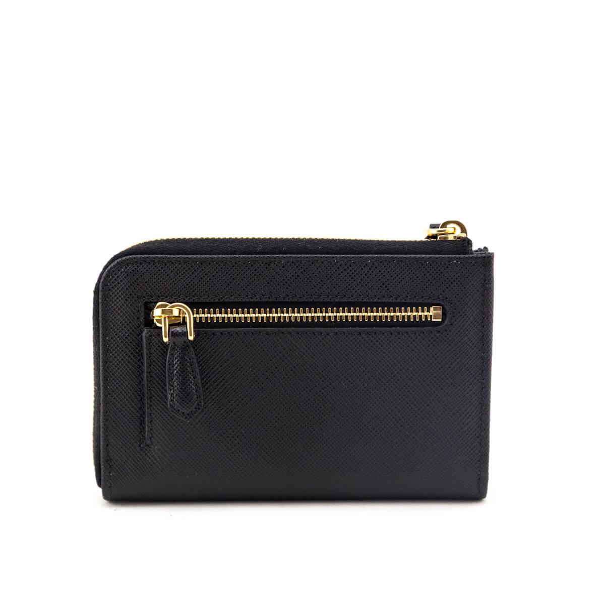 Prada Black Saffiano Keychain Card Holder