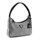 Prada Black Satin & Crystal Mini Re-Edition 2000 Bag