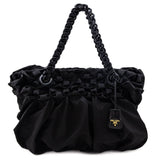 Prada Black Tessuto Nylon Origami Pleated Tote