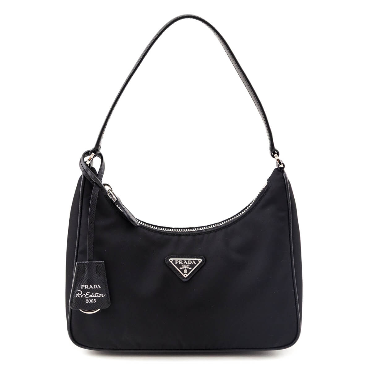 Prada Black Tessuto Nylon Saffiano Mini Re-Edition 2005 Bag