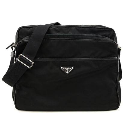 Prada Black Tessuto & Saffiano Messenger Bag