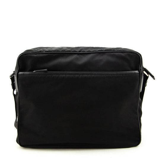 Prada Black Tessuto & Saffiano Messenger Bag